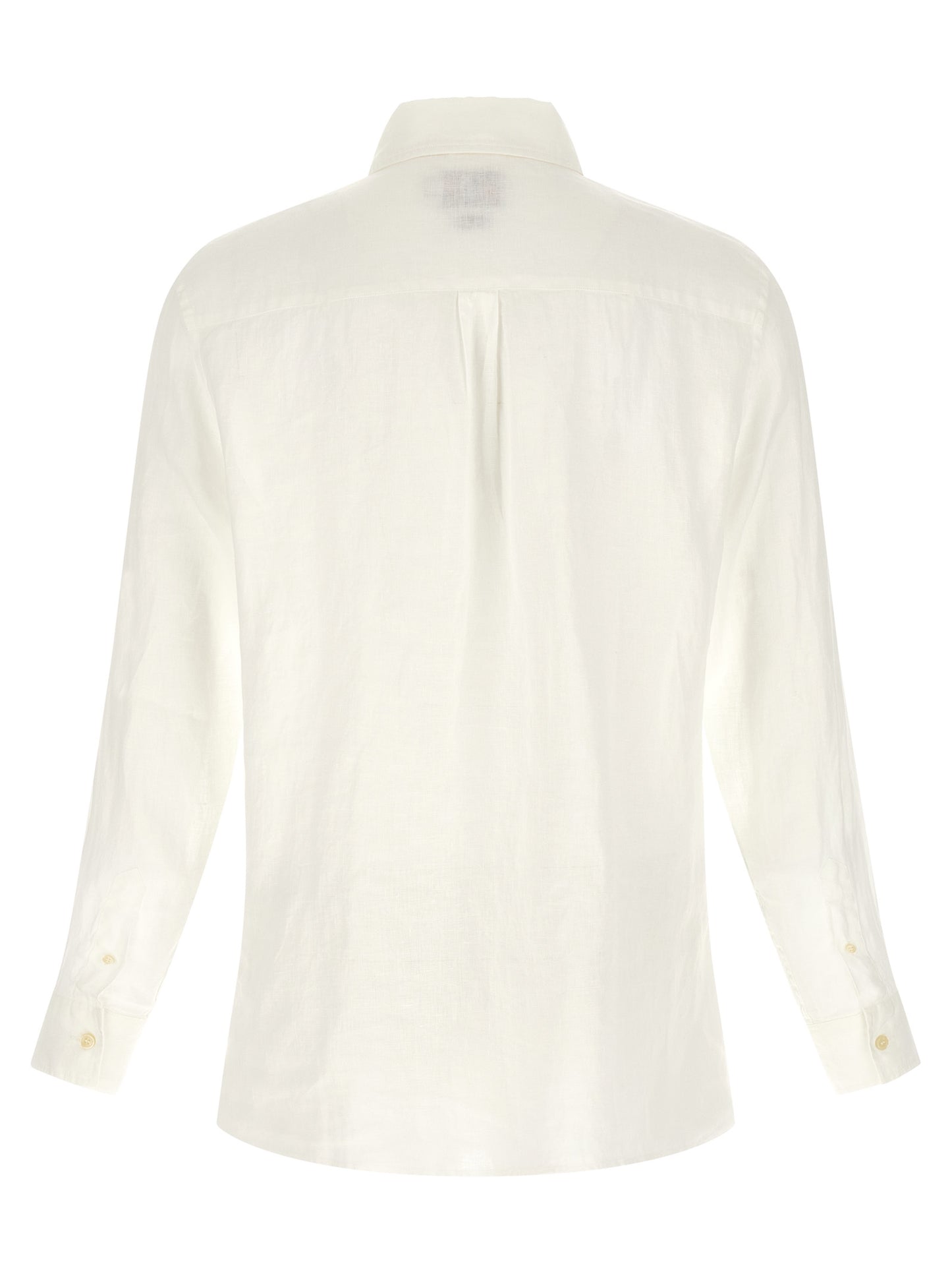 Polo Shirt by MC2 Saint Barth for men in linen white showcases a sharp silhouette, detailed with a refined and sharp for a sophisticated finish.
