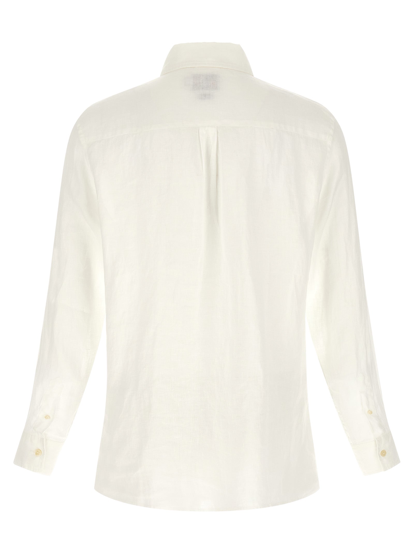 Polo Shirt by MC2 Saint Barth for men in linen white showcases a sharp silhouette, detailed with a refined and sharp for a sophisticated finish.