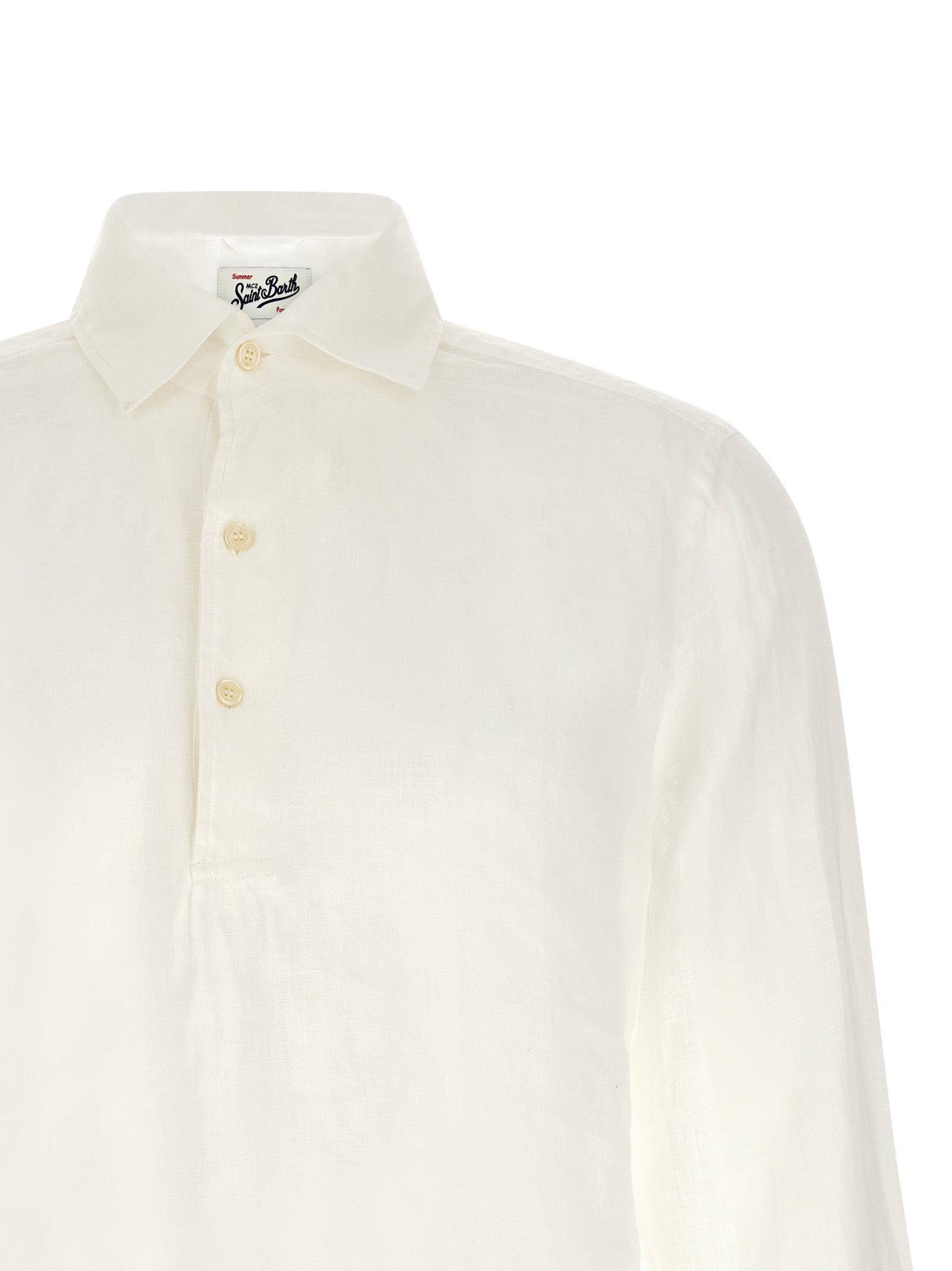 This Polo Shirt by MC2 Saint Barth for men in linen white presents a flawless silhouette, showcasing flawless detailing and a refined for a truly flawless aesthetic.