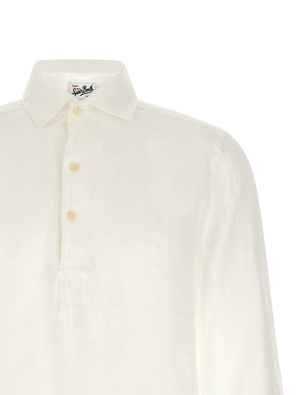 This Polo Shirt by MC2 Saint Barth for men in linen white presents a flawless silhouette, showcasing flawless detailing and a refined for a truly flawless aesthetic.