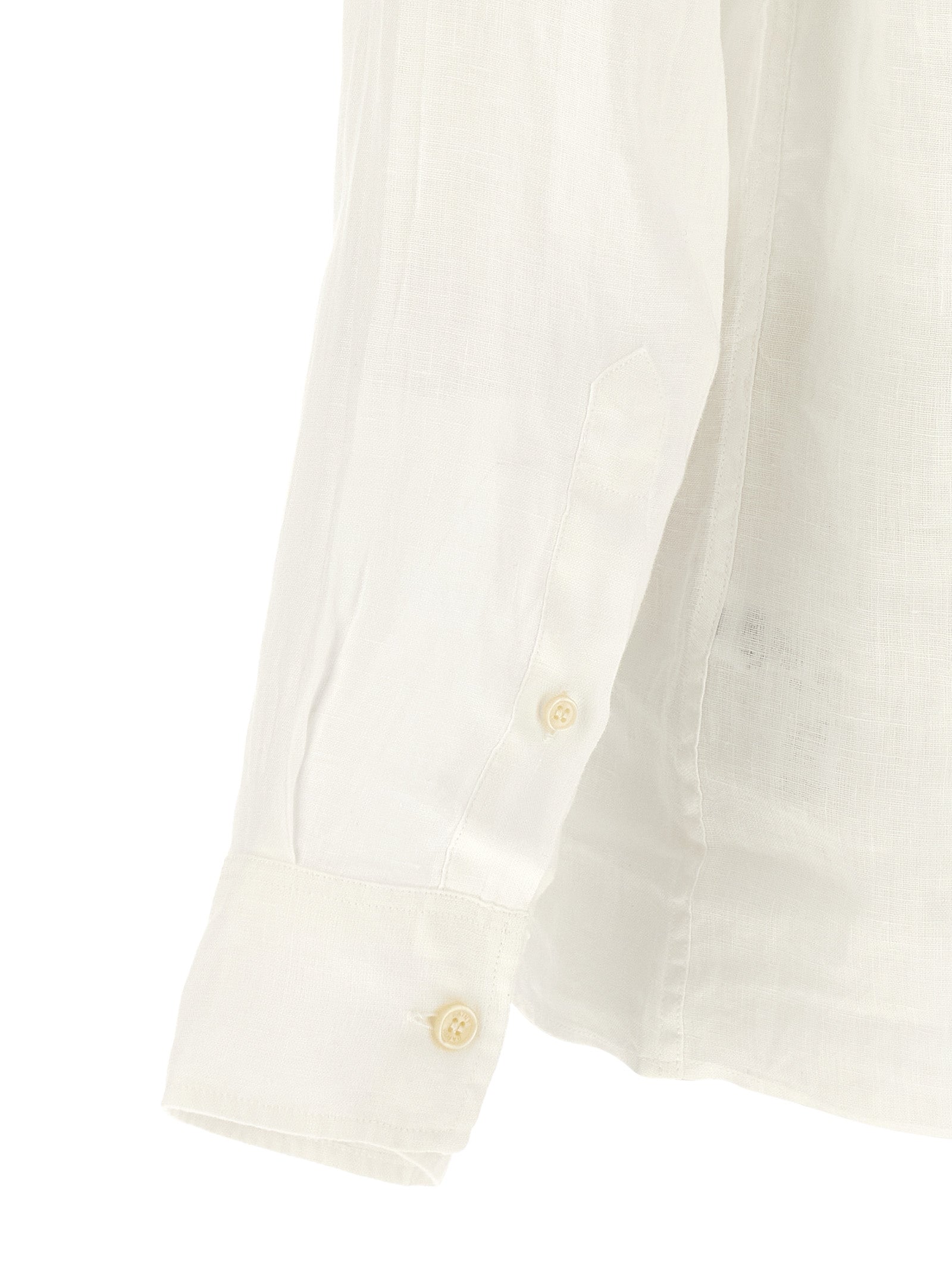 Polo Shirt by MC2 Saint Barth for men in linen white presents a sleek silhouette, featuring a refined and for a sleek finish.