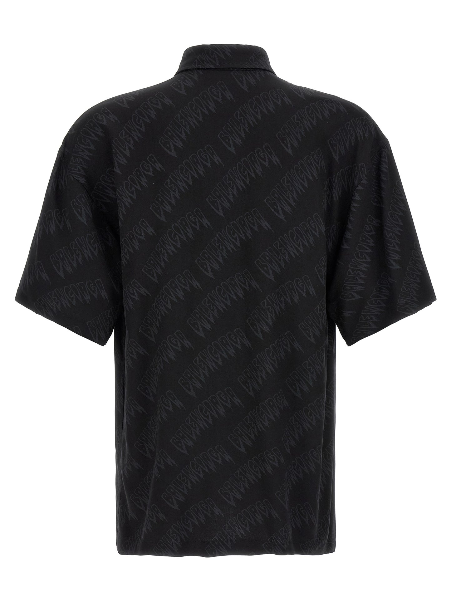 Blouse by Balenciaga for men in viscose black & print features an polished silhouette, showcasing a sophisticated and detail for a truly polished finish.