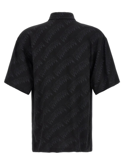 Blouse by Balenciaga for men in viscose black & print features an polished silhouette, showcasing a sophisticated and detail for a truly polished finish.