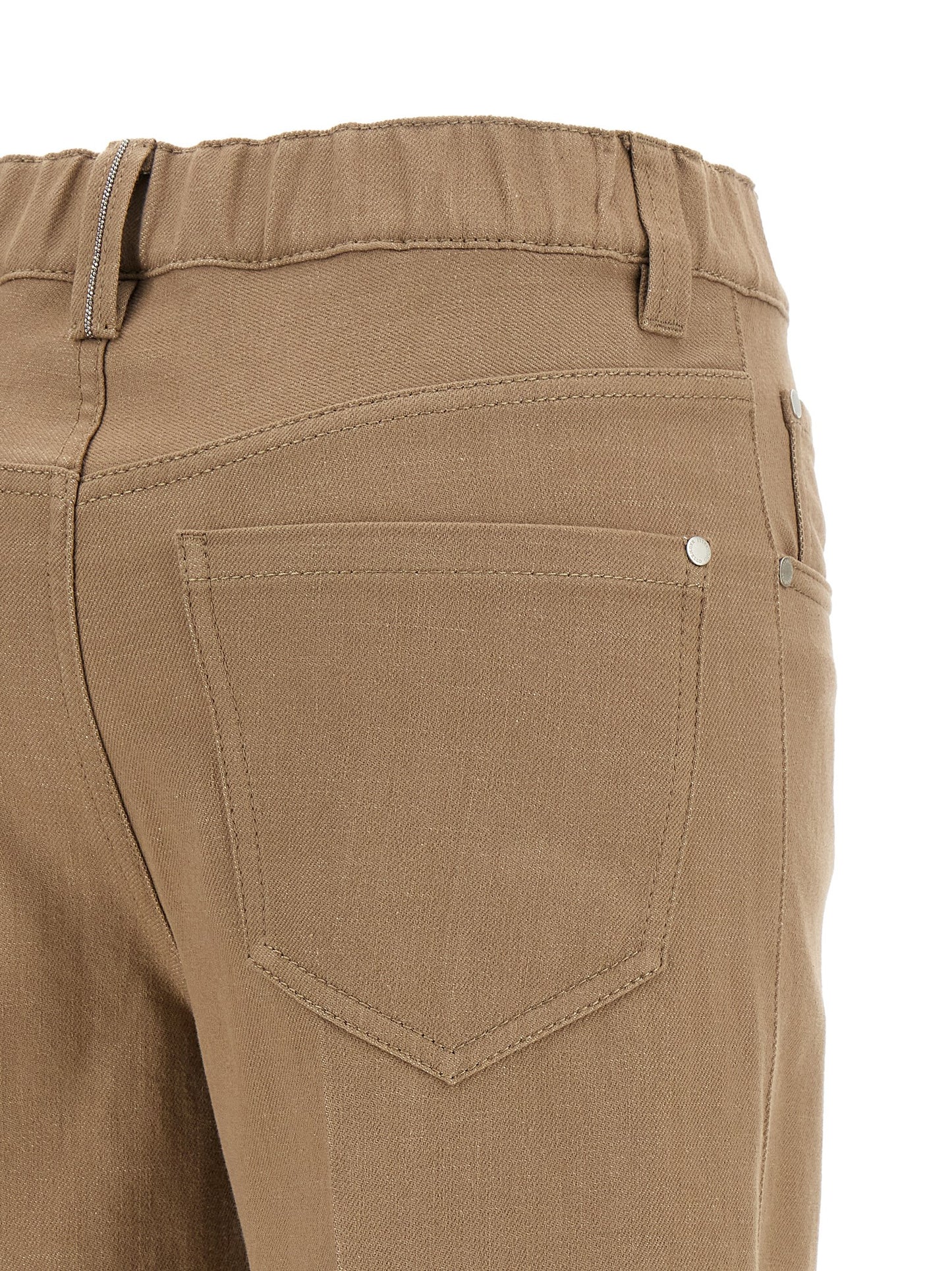 Jeans by Brunello Cucinelli for women in denim cotton beige & signature features an refined tailoring silhouette, showcasing a premium straight-leg & wide with a and long cut for a refined tailoring look.