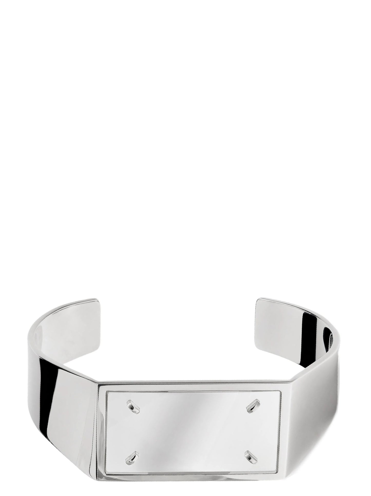 Bracelet by Maison Margiela for women in linen and palladium & silver showcases a refined silhouette, artfully capturing the essence of Four Stitches Women's Palladium Plexiglass & Brass Bracelet with its refined .