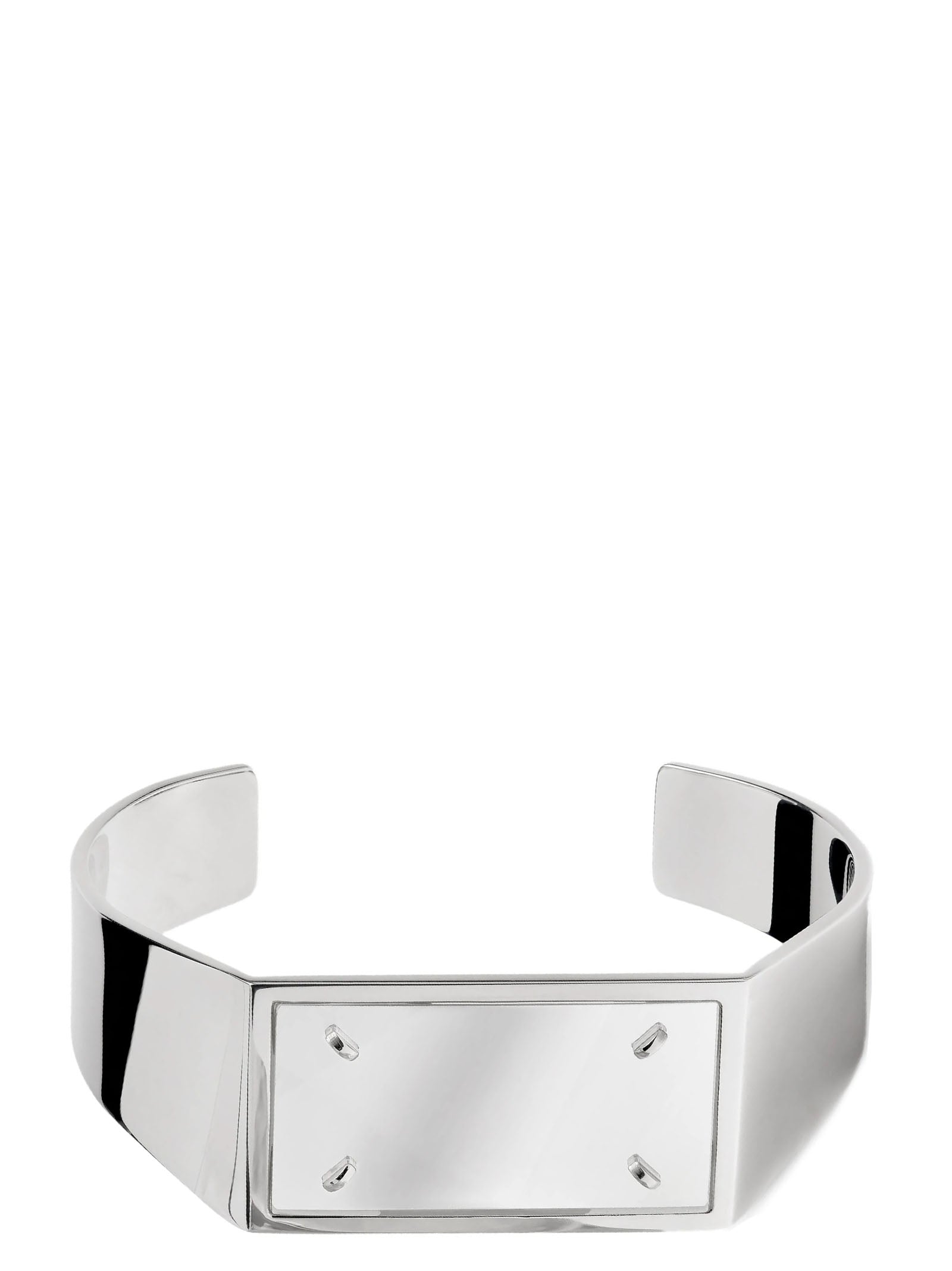 Bracelet by Maison Margiela for women in linen and palladium & silver showcases a refined silhouette, artfully capturing the essence of Four Stitches Women's Palladium Plexiglass & Brass Bracelet with its refined .