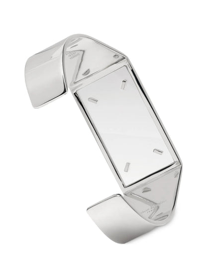 Bracelet by Maison Margiela for women in linen palladium & silver showcases a enchanting silhouette, artfully highlighting the and signature Four Stitches Women's Palladium Plexiglass & Brass Bracelet aesthetic in this enchanting piece.