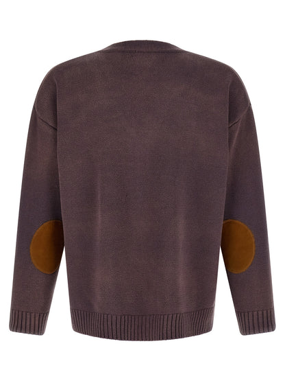 Cardigan by FOUND for men in horse leather & cotton brown, patterned & jacquard features a nuanced silhouette with a refined v-neck neckline and nuanced detailing for a sophisticated look.