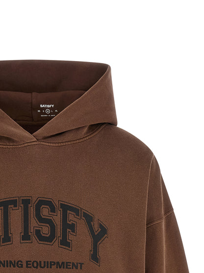 SATISFY Men's Organic Cotton Terrycloth Sweatshirt Hoodie - Brown Print