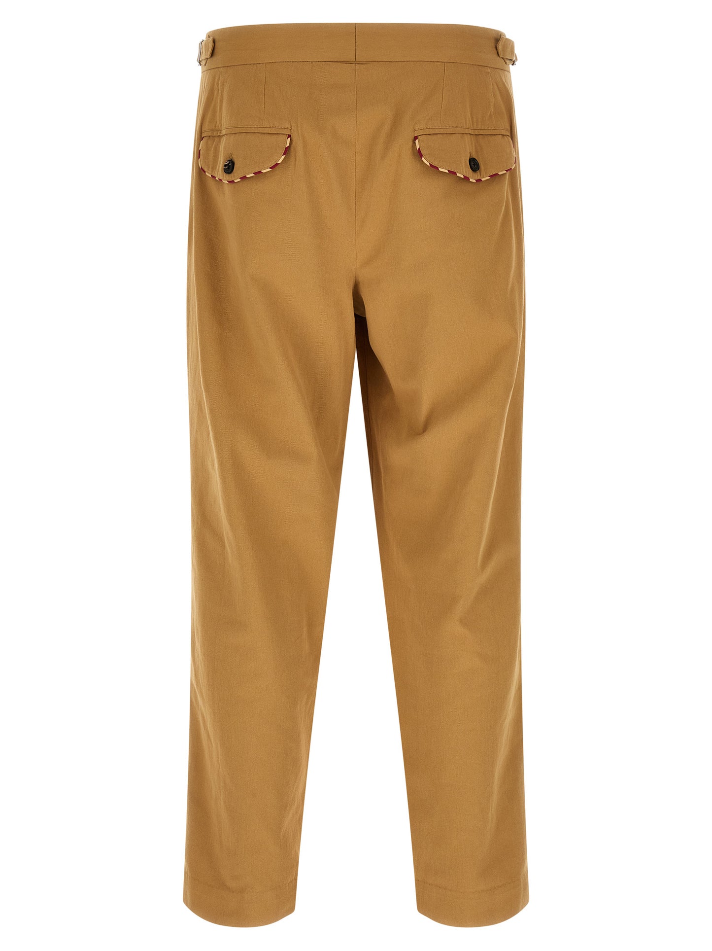 Trousers by BODE for men in cotton beige features a tailored silhouette with a tailored straight-leg, wide & cropped, defined by its cropped and a sophisticated .