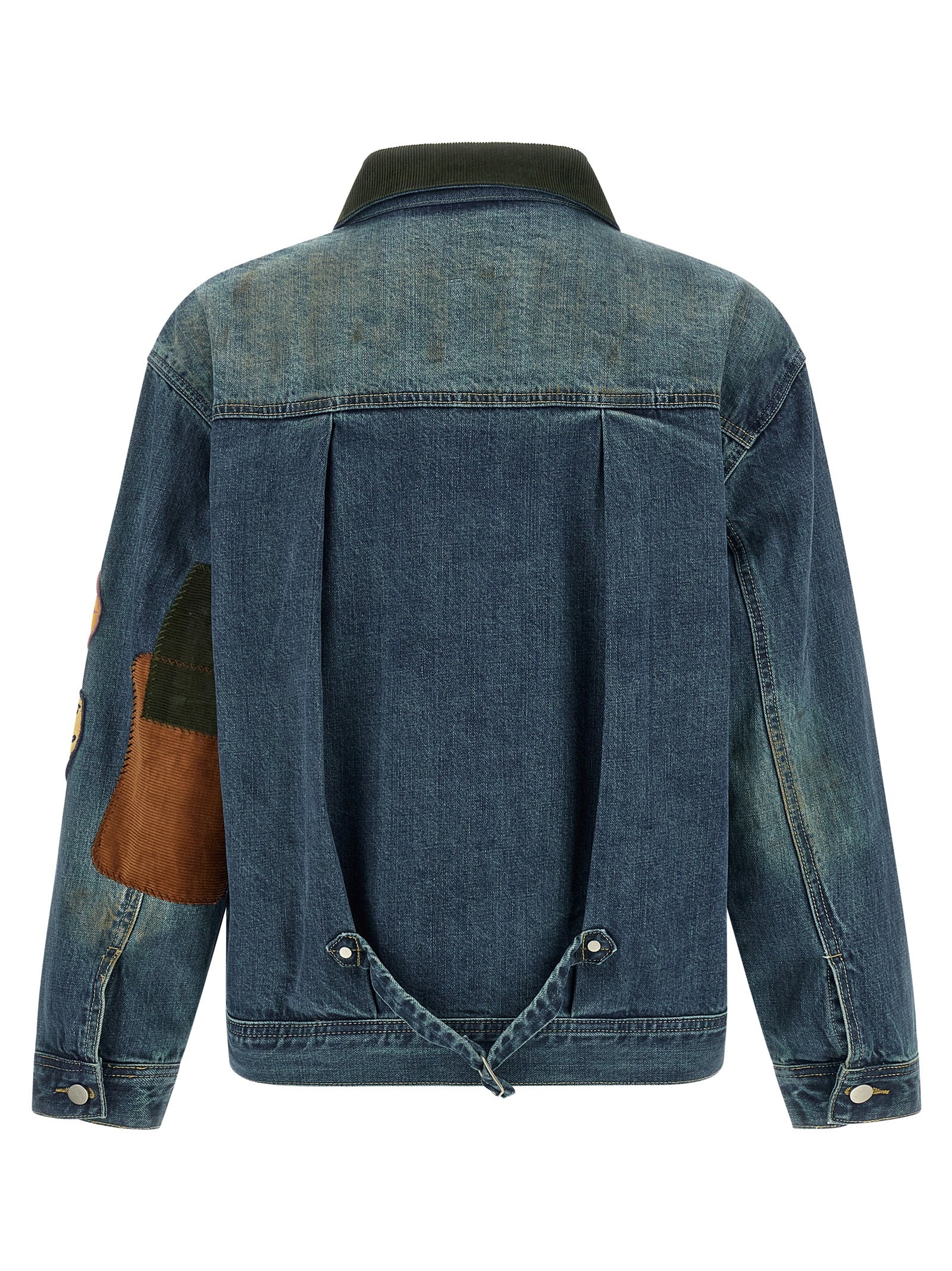 Trucker Jacket by FOUND for men in denim cotton corduroy blue & patchwork features a city-ready silhouette, detailed with pockets and a city-ready .