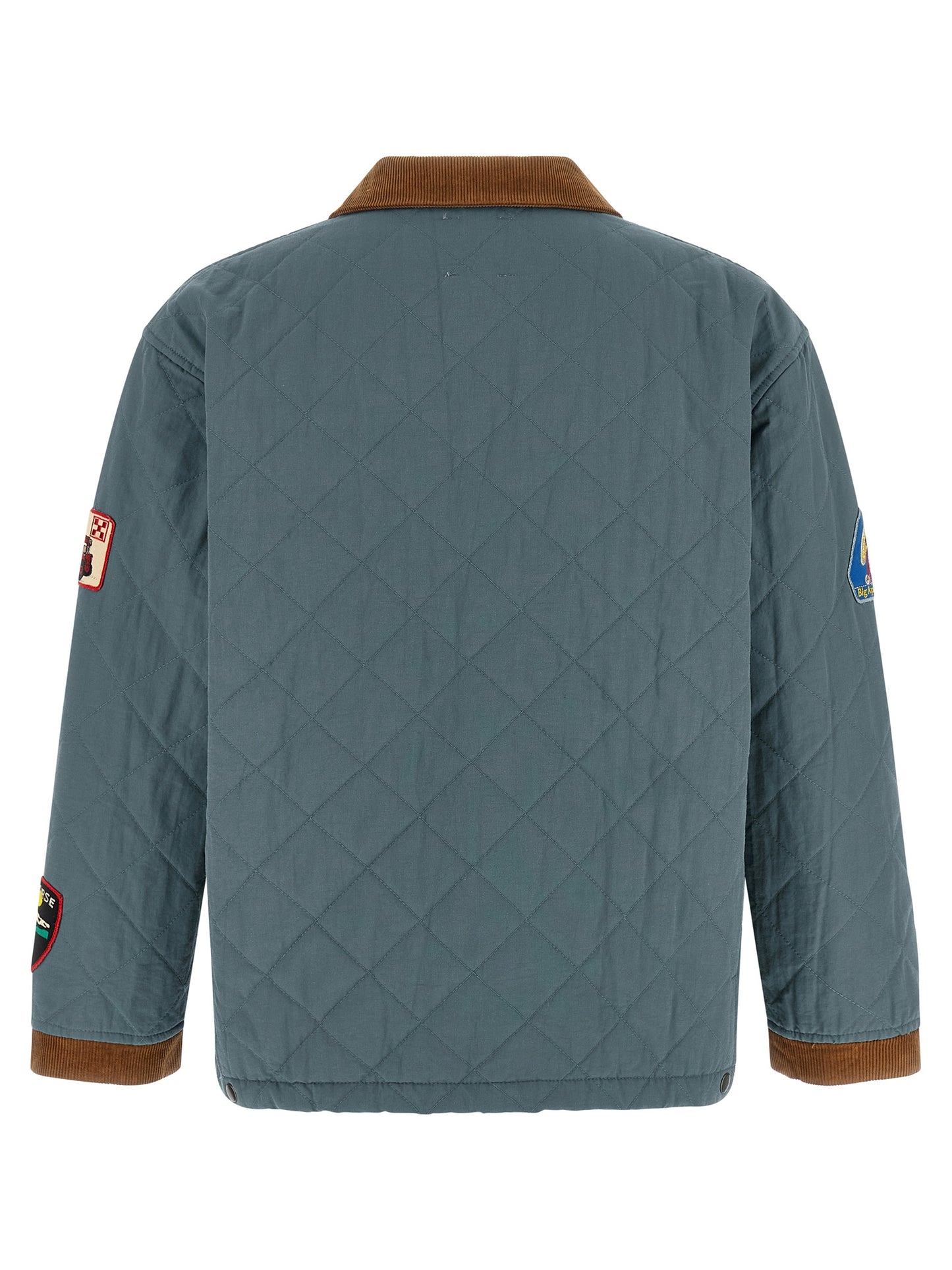 Overcoat by FOUND for men in cotton corduroy twill blue features an satoral silhouette, showcasing a sophisticated and satoral insulated for a premium, timeless look.
