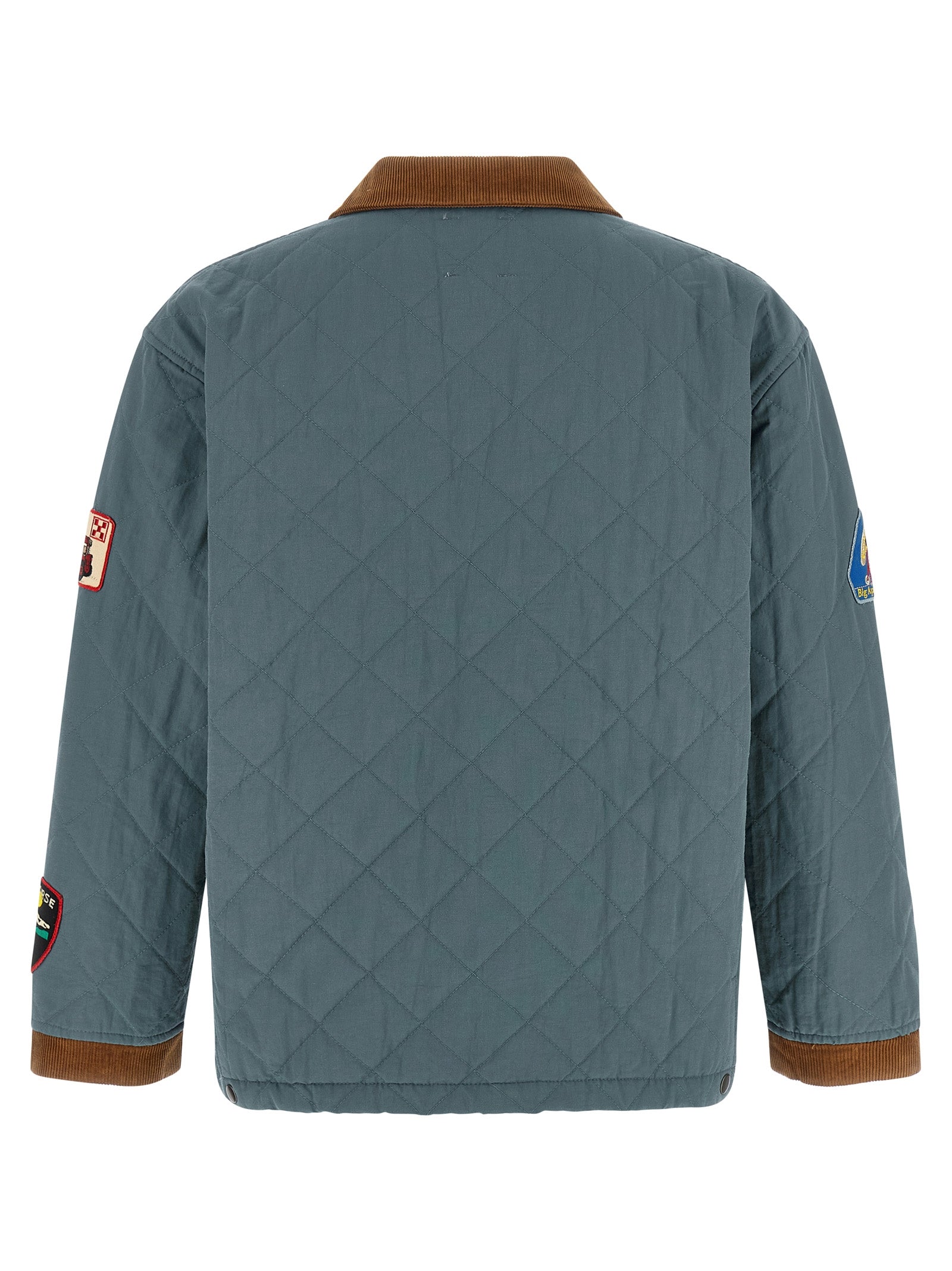 Overcoat by FOUND for men in cotton corduroy twill blue features an satoral silhouette, showcasing a sophisticated and satoral insulated for a premium, timeless look.