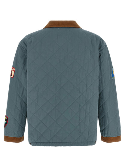 Overcoat by FOUND for men in cotton corduroy twill blue features an satoral silhouette, showcasing a sophisticated and satoral insulated for a premium, timeless look.