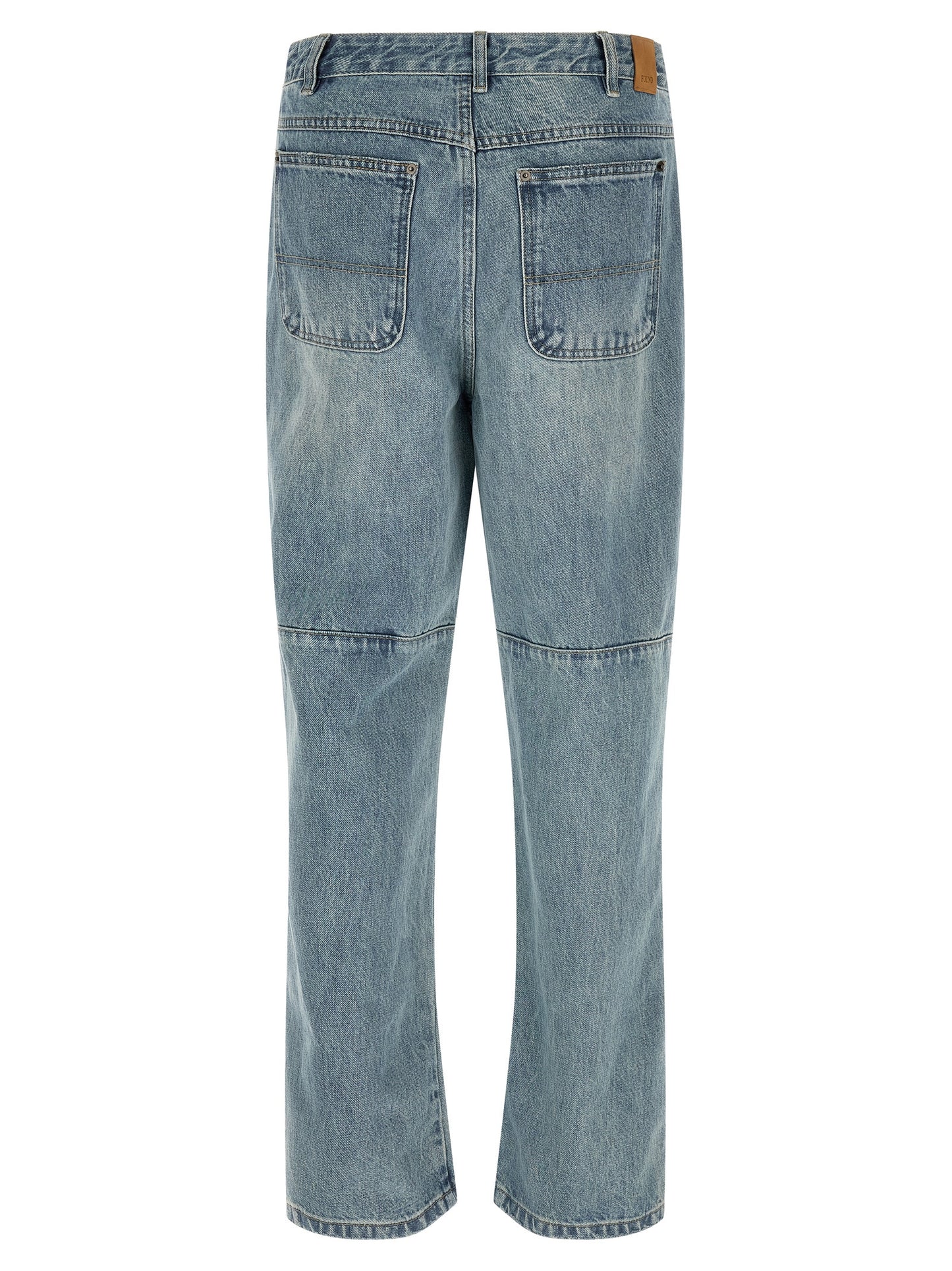 Jeans by FOUND for men in denim cotton blue & print features an sartorial straight-leg, regular-fit & wide and long with a cut for a sartorial finish.