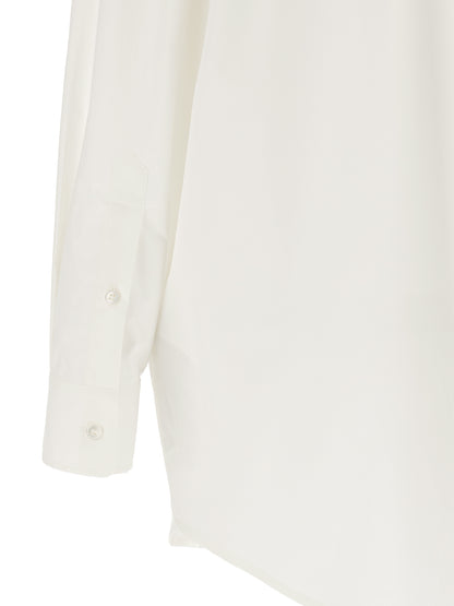 Blouse by MM6 Maison Margiela for women in cotton pearl, transparent & white showcases a sharp silhouette, elegantly detailed with a sharp and sharp .