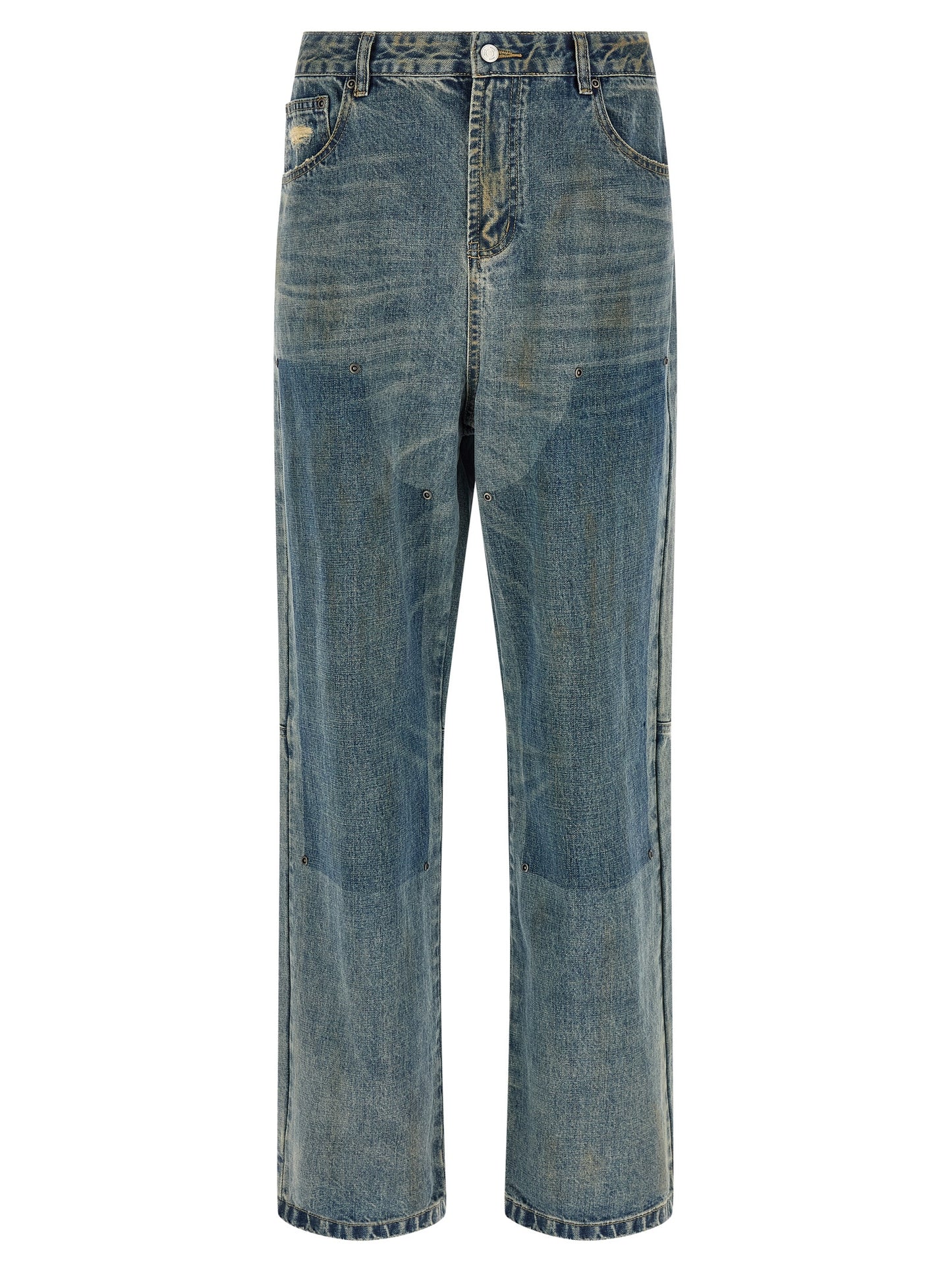 Jeans by FOUND for men in denim cotton blue features a refined silhouette with a refined straight-leg & wide, defined by a and a refined long for a refined finish.