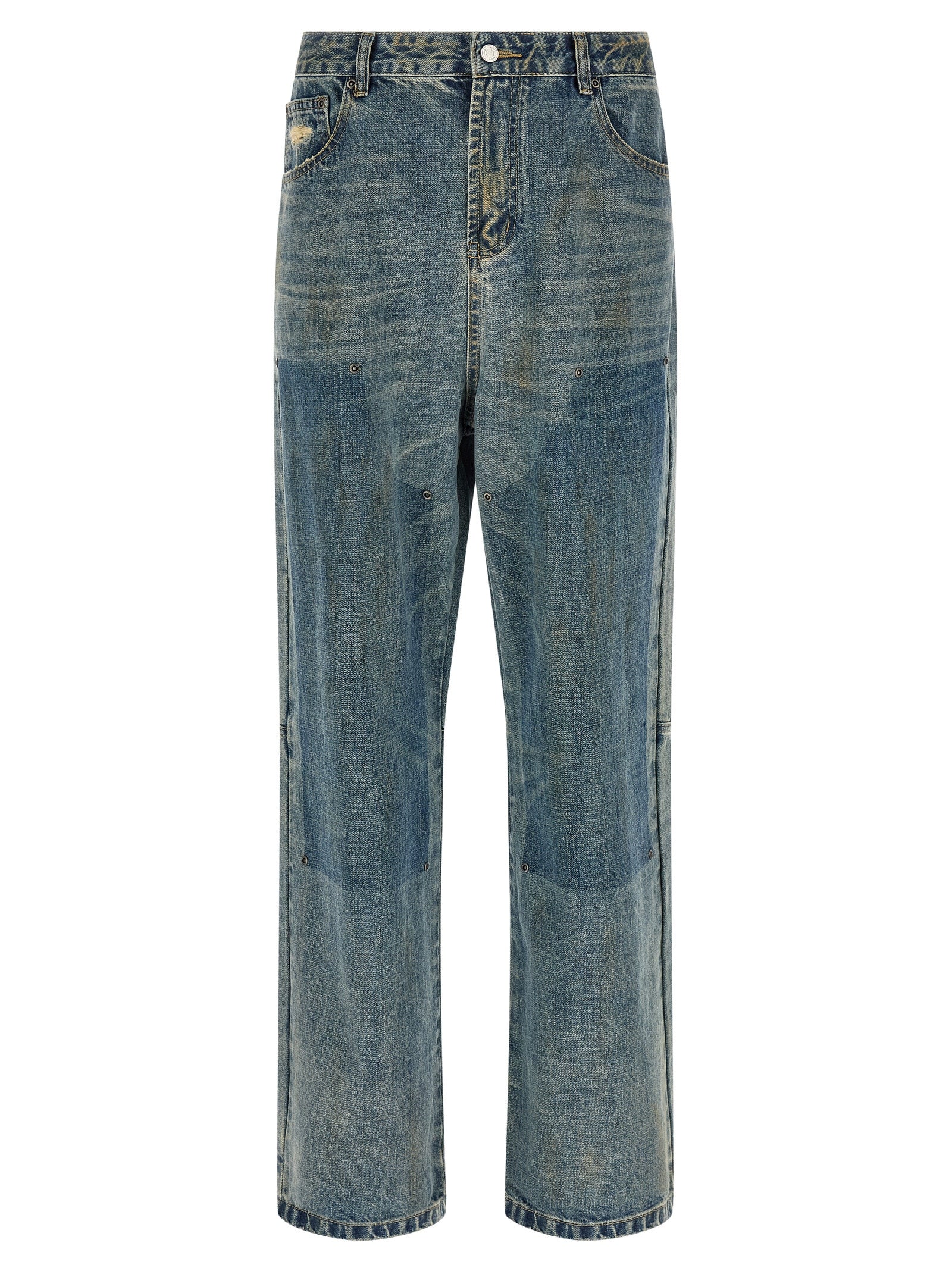 Jeans by FOUND for men in denim cotton blue features a refined silhouette with a refined straight-leg & wide, defined by a and a refined long for a refined finish.