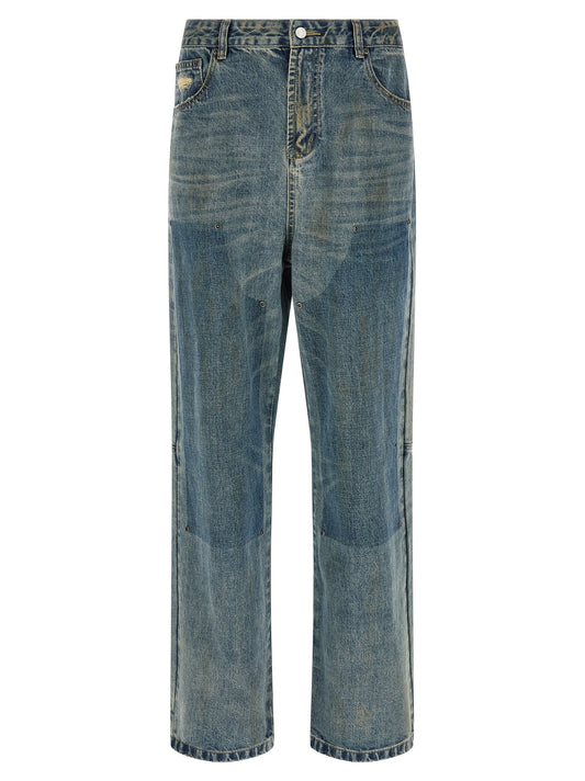 Jeans by FOUND for men in denim cotton blue features a refined silhouette with a refined straight-leg & wide, defined by a and a refined long for a refined finish.