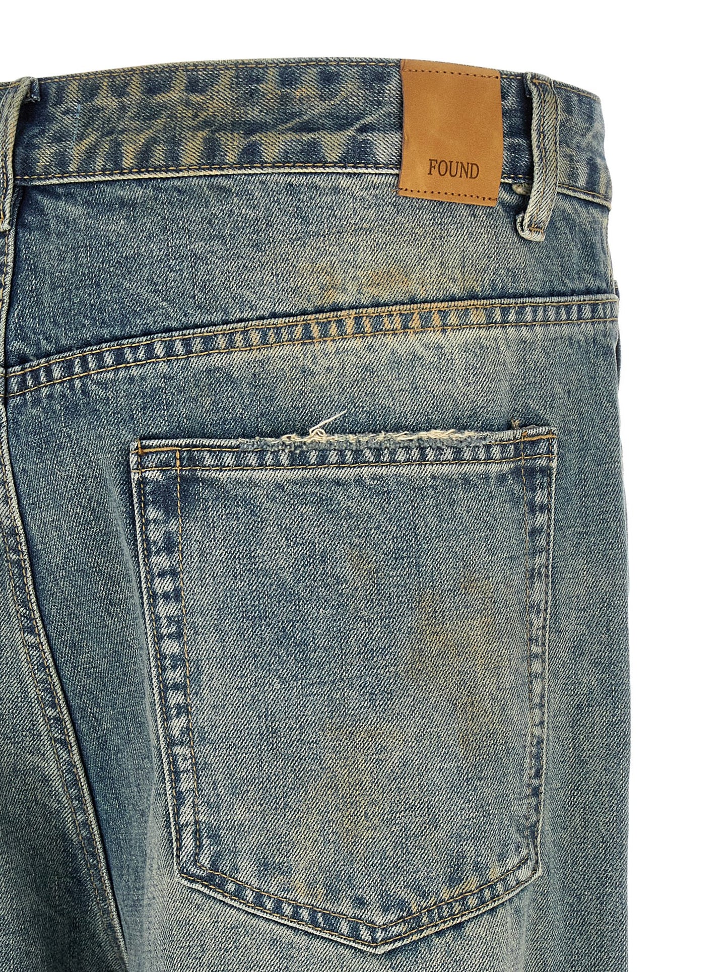 Jeans by FOUND for men in denim cotton blue features an sophisticated and straight-leg & wide with a precise long, creating a sophisticated and sophisticated silhouette.