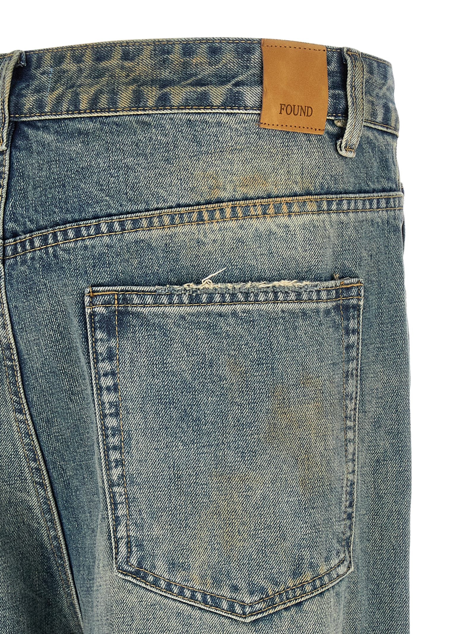 Jeans by FOUND for men in denim cotton blue features an sophisticated and straight-leg & wide with a precise long, creating a sophisticated and sophisticated silhouette.
