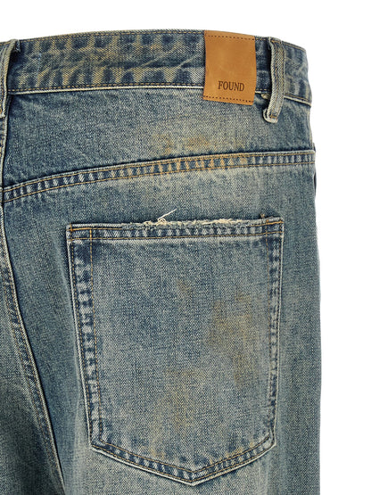 Jeans by FOUND for men in denim cotton blue features an sophisticated and straight-leg & wide with a precise long, creating a sophisticated and sophisticated silhouette.