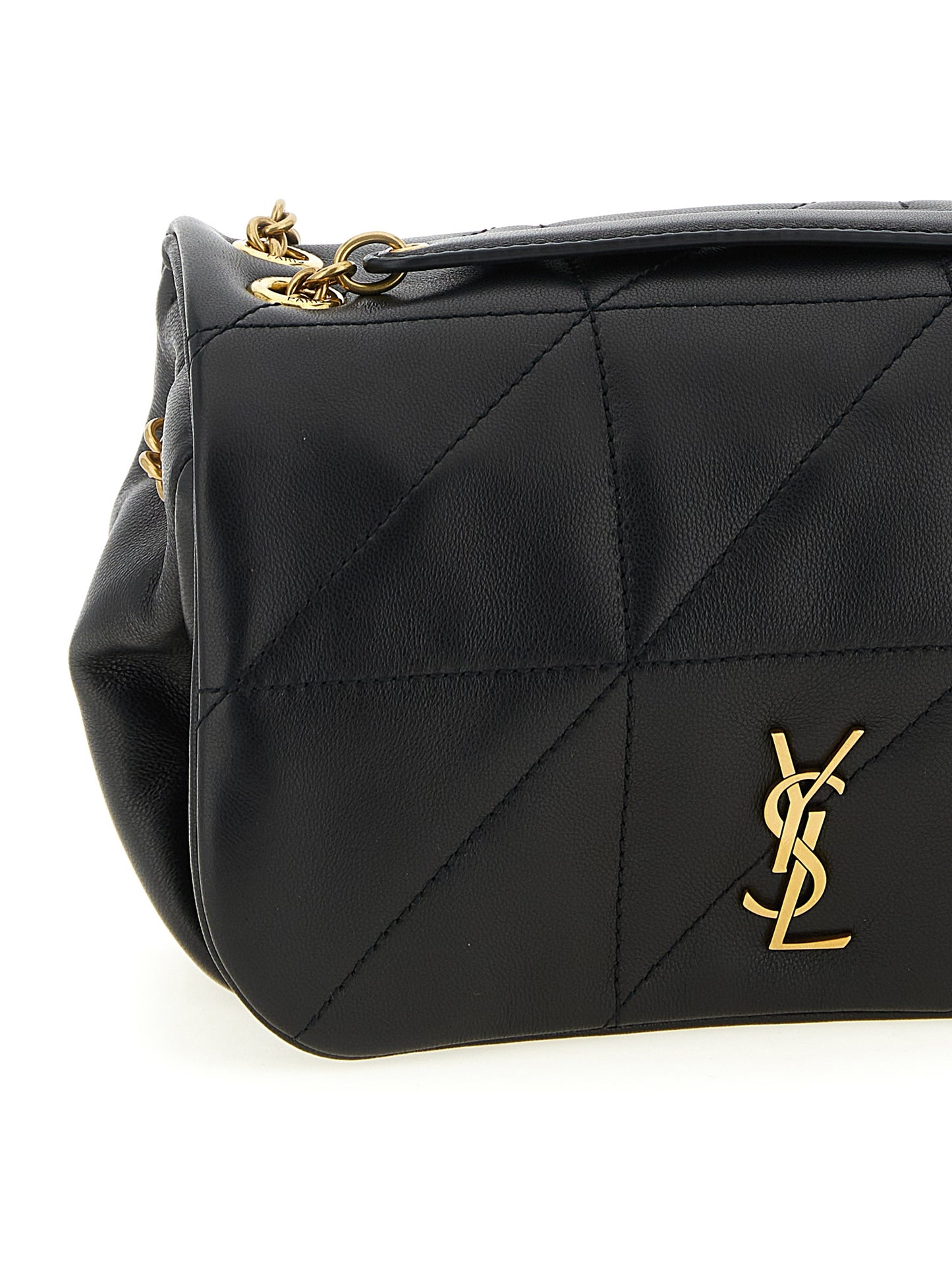 Mini Quilted Shoulder Flap Bag by Saint Laurent for women in lamb leather black features a effortless chic silhouette with a secure flap & magnetic, ample , and versatile shoulder-strap for a effortless chic finish.