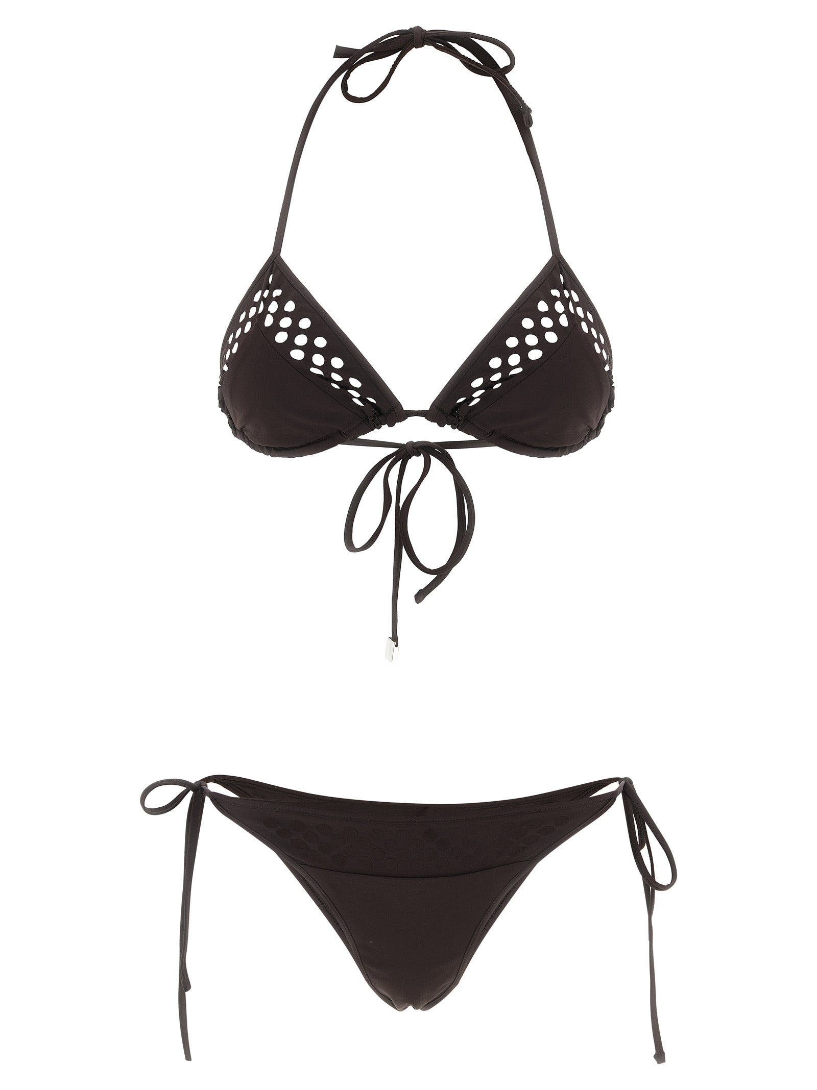 Bikini by The Attico for women in polyamide & lycra brown & signature features a sultry chic silhouette, showcasing the sultry chic design of this Waves Women's Polyamide & Lycra Bikini with a sultry chic fit.