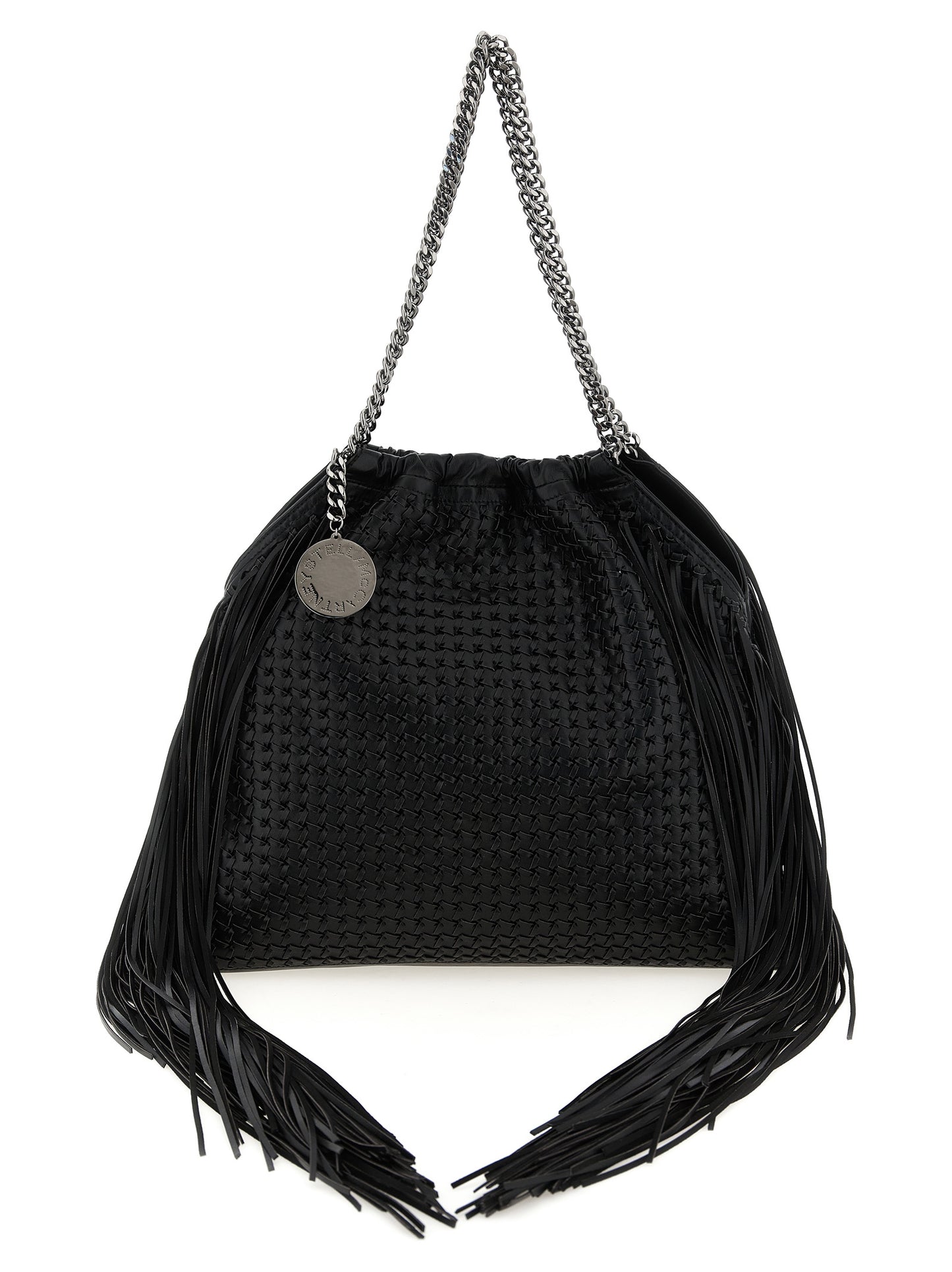 Medium Shoulder Bag by Stella McCartney for women in polyamide black & signature features an effortlessly chic silhouette with a secure magnetic, ample , and versatile shoulder-strap & handle for effortlessly chic everyday luxury.