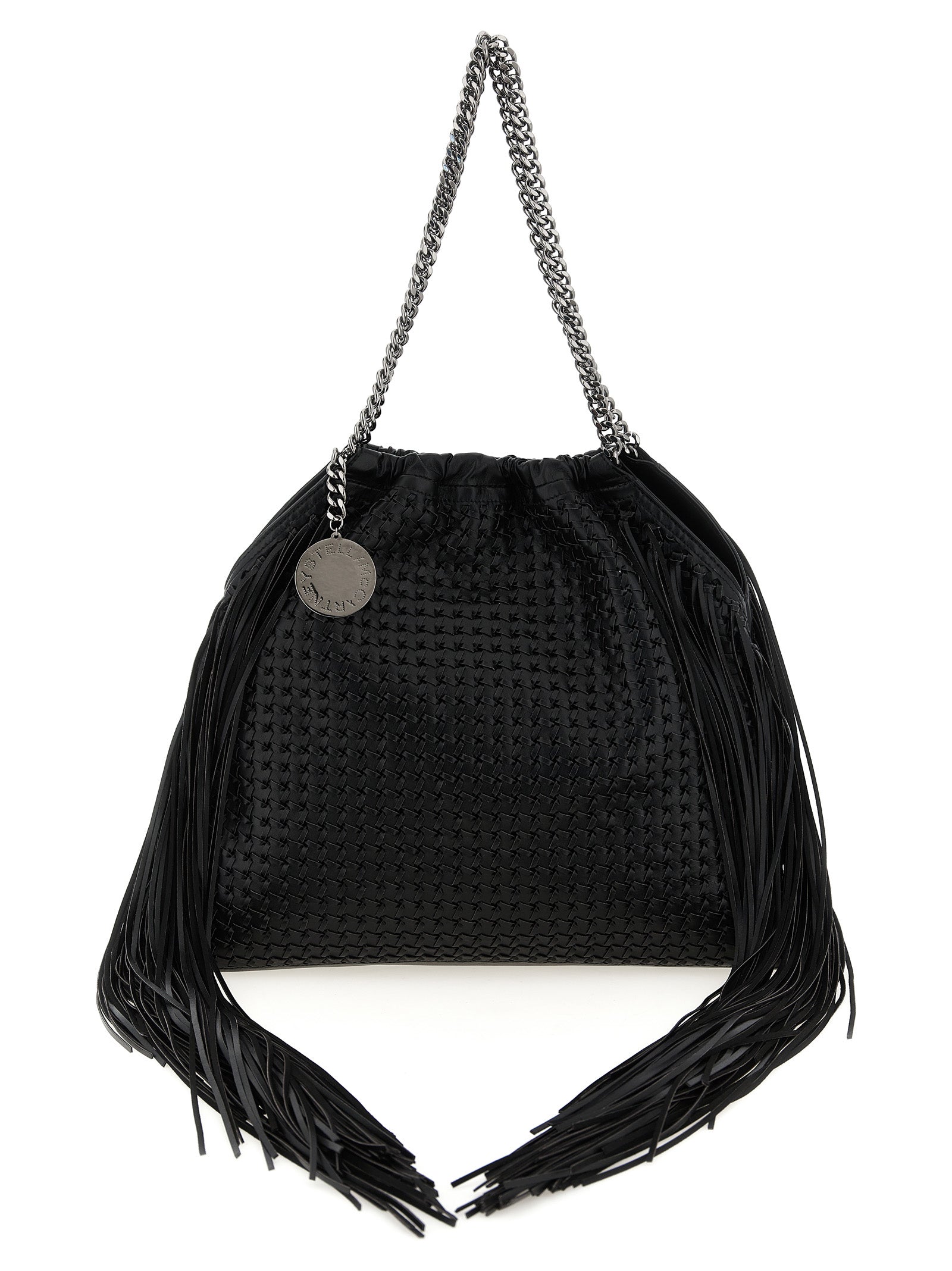 Medium Shoulder Bag by Stella McCartney for women in polyamide black & signature features an effortlessly chic silhouette with a secure magnetic, ample , and versatile shoulder-strap & handle for effortlessly chic everyday luxury.