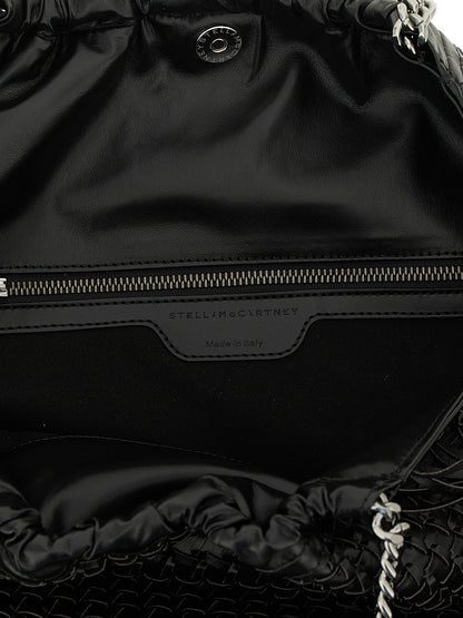 Medium Shoulder Bag by Stella McCartney for women in polyamide black & signature features a effortless sophistication silhouette, secured by a magnetic with ample and versatile shoulder-strap & handle for a effortless sophistication finish.