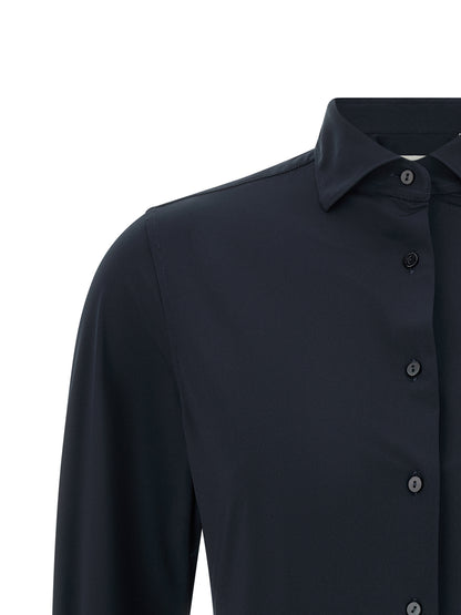 XACUS Women's Long-Sleeve Stretch Polyamide Blouse - Blue