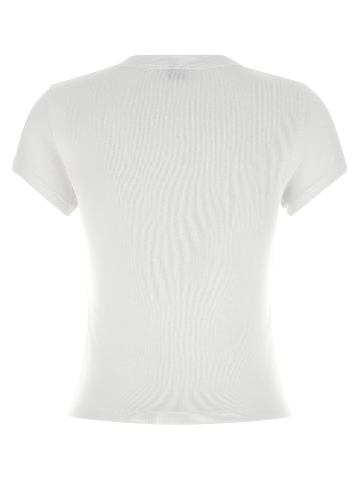 Saint Laurent Cassandre Women's Short-Sleeve Crew Neck Cotton T-Shirt - White
