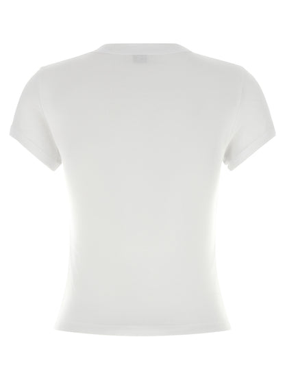 Saint Laurent Cassandre Women's Short-Sleeve Crew Neck Cotton T-Shirt - White