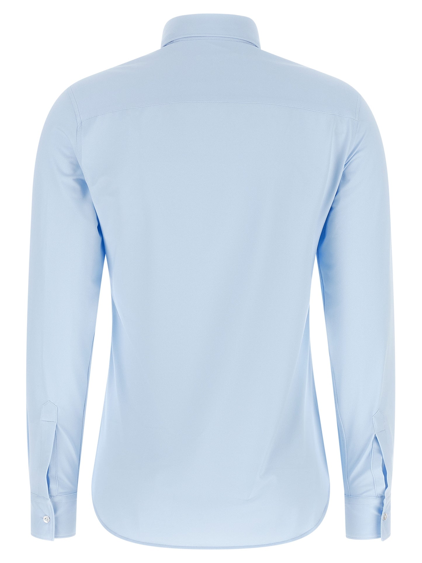 Blouse by XACUS for women in stretch polyamide light-blue presents a discerning silhouette, showcasing a sophisticated and for a truly discerning finish.