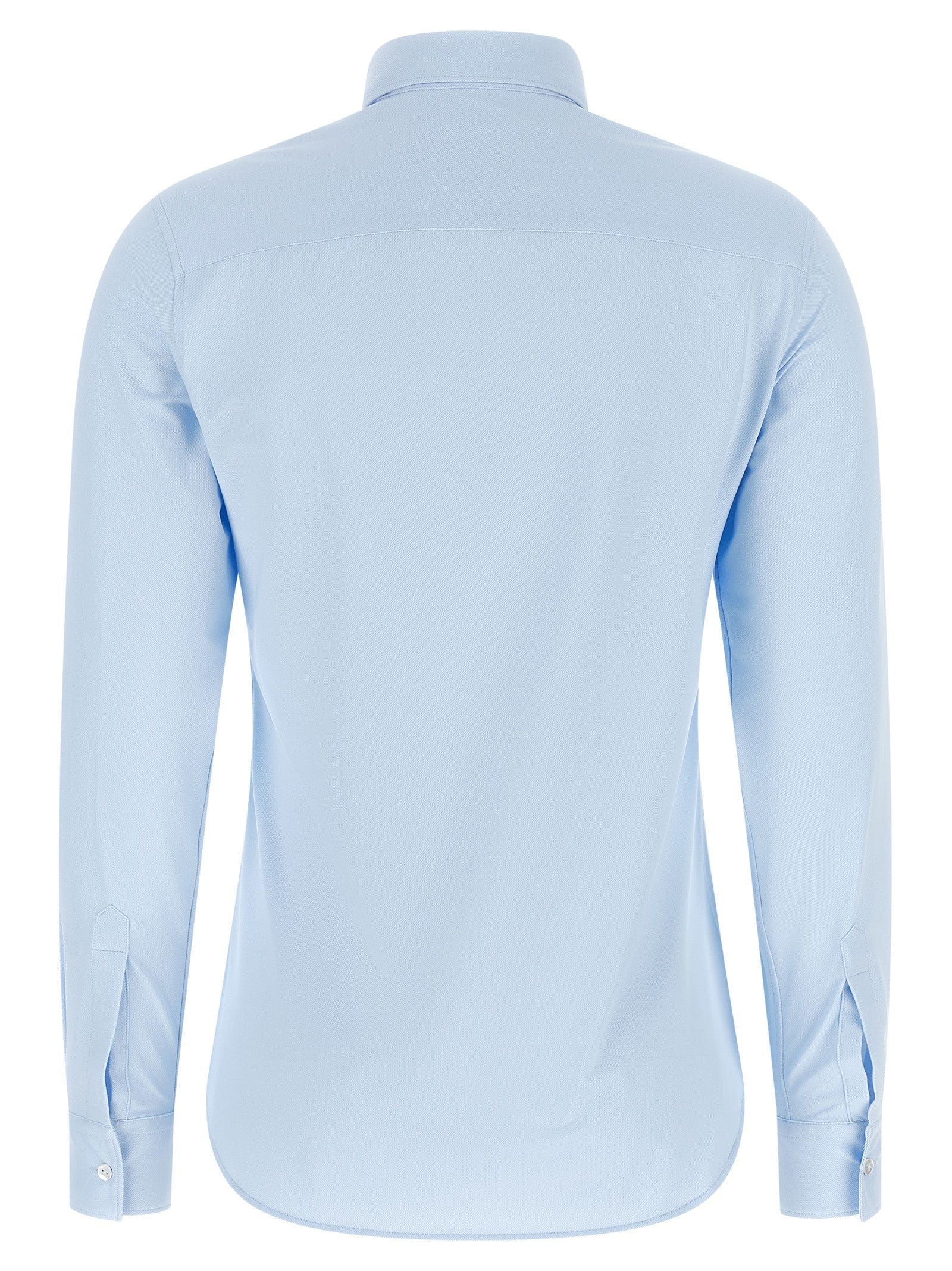 Blouse by XACUS for women in stretch polyamide light-blue presents a discerning silhouette, showcasing a sophisticated and for a truly discerning finish.
