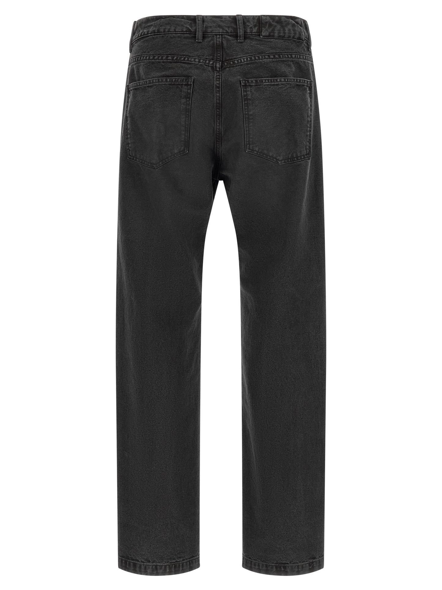Jeans by MFPEN for men in organic cotton denim gray features an sartorial straight-leg & wide and long with a cut for a sartorial finish.