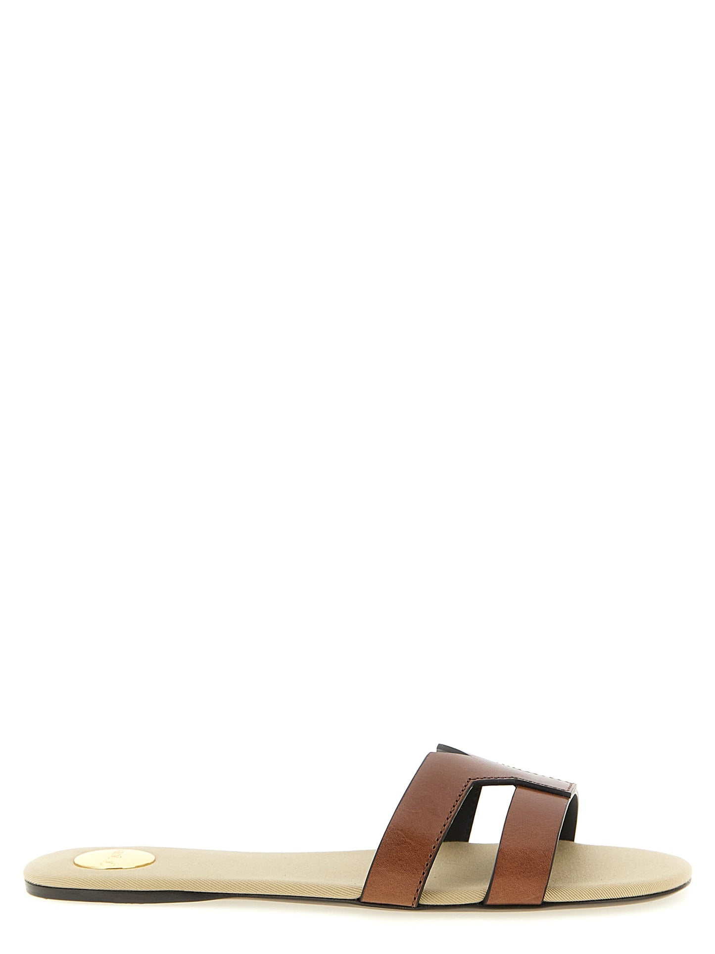 Sliders Sandals Flat Shoes by Saint Laurent for women in calfskin leather brown presents a impeccable silhouette as Women's Calfskin Leather Sliders Sandals Flat Shoes, artfully designed with a and a impeccable for a refined, upscale finish.