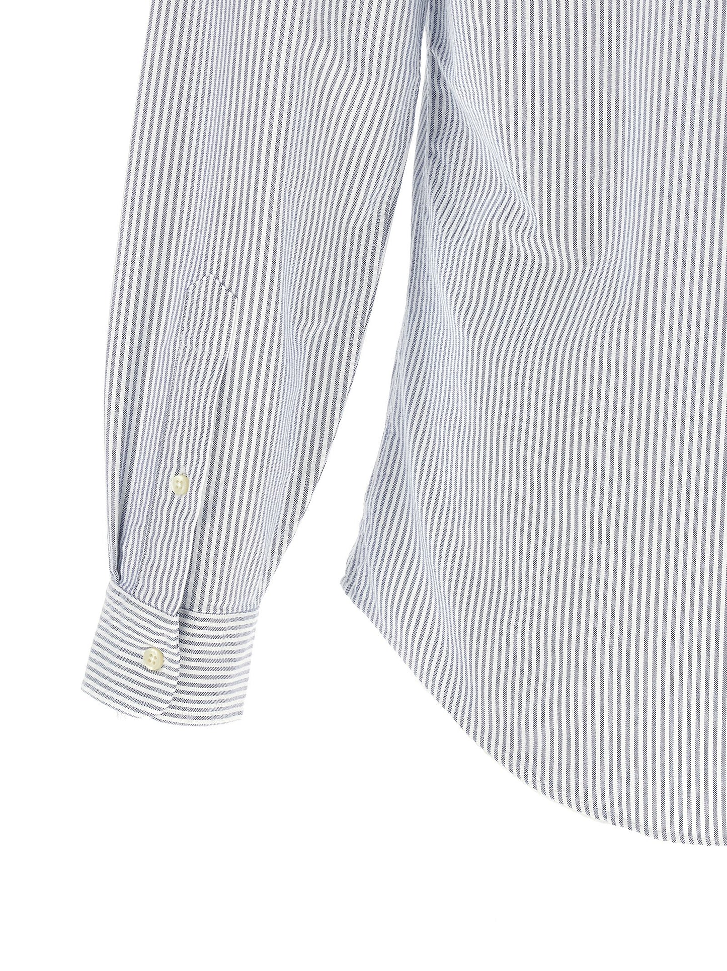 Shirt by Polo Ralph Lauren for men in cotton light-blue, patterned, signature & striped showcases a sharp silhouette, elegantly detailed with a sharp and sharp .