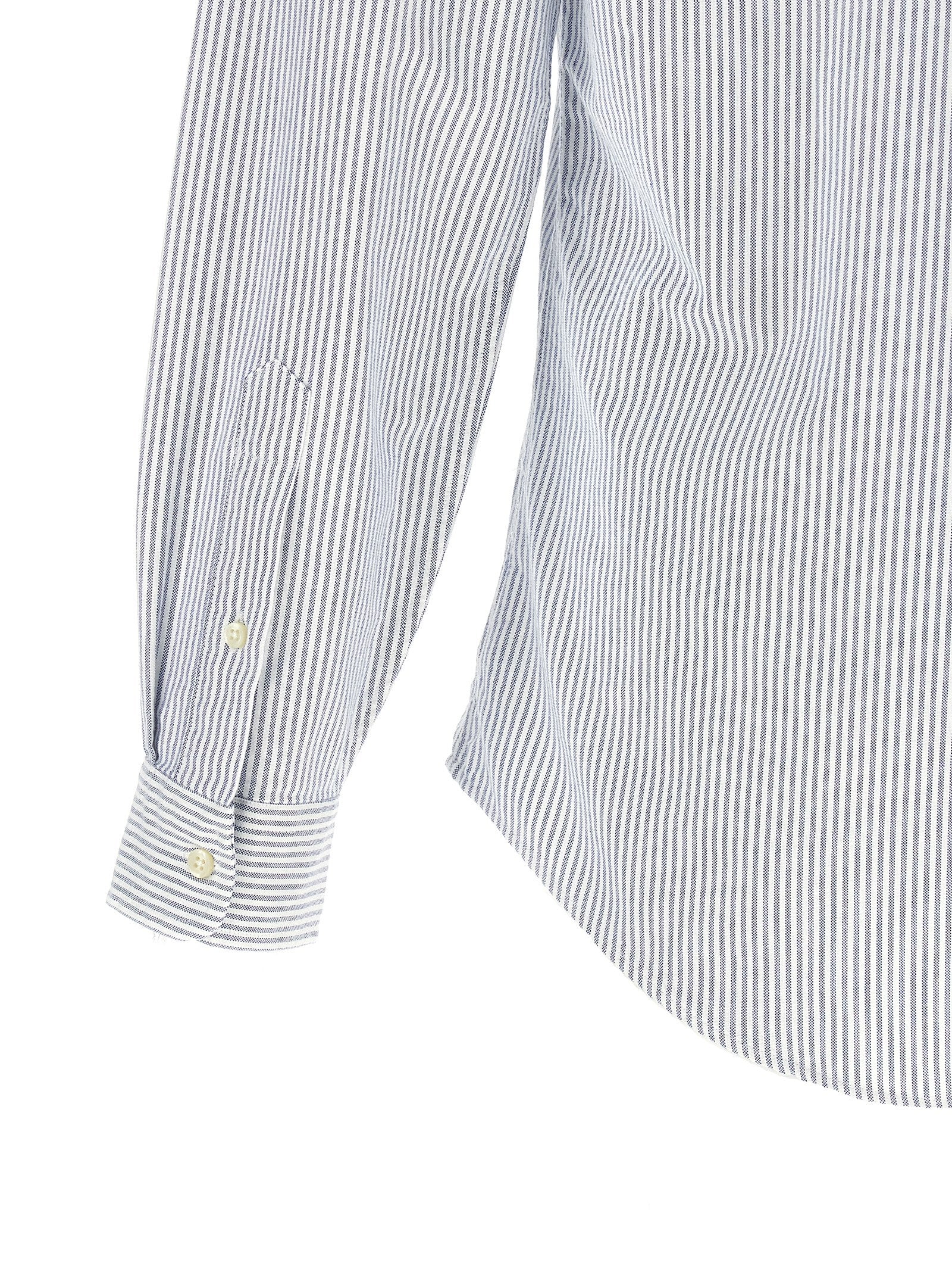 Shirt by Polo Ralph Lauren for men in cotton light-blue, patterned, signature & striped showcases a sharp silhouette, elegantly detailed with a sharp and sharp .