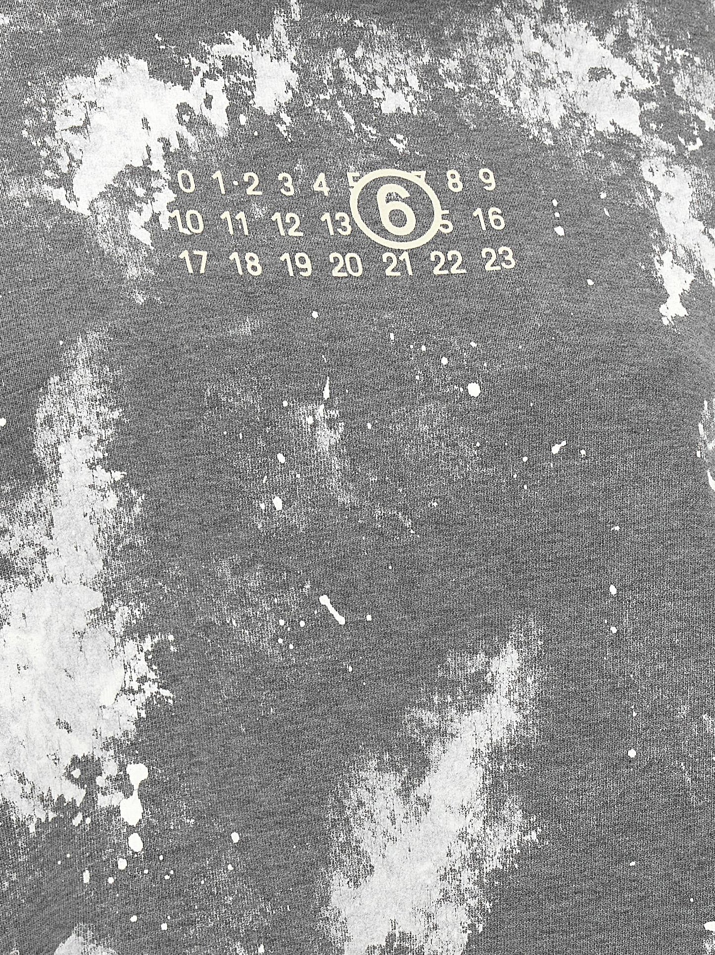 Sweatshirt Hoodie by MM6 Maison Margiela for women in cotton gray, white, signature & print features a edgy silhouette, detailed with a edgy and for a refined finish.