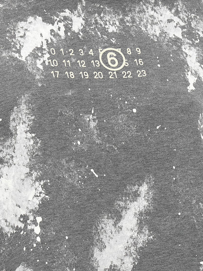 Sweatshirt Hoodie by MM6 Maison Margiela for women in cotton gray, white, signature & print features a edgy silhouette, detailed with a edgy and for a refined finish.