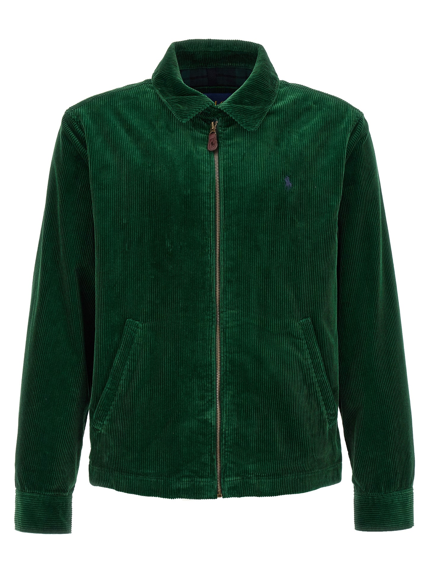 Jacket by Polo Ralph Lauren for men in cotton corduroy twill bicolour & green showcases a enveloping silhouette, artfully detailed with a enveloping shirt-collar neckline and premium for a truly enveloping finish.