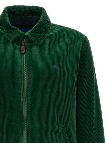Jacket by Polo Ralph Lauren for men in cotton corduroy twill bicolour & green features a smart silhouette, perfectly accentuated by its unique shirt-collar neckline and functional for a smart finish.