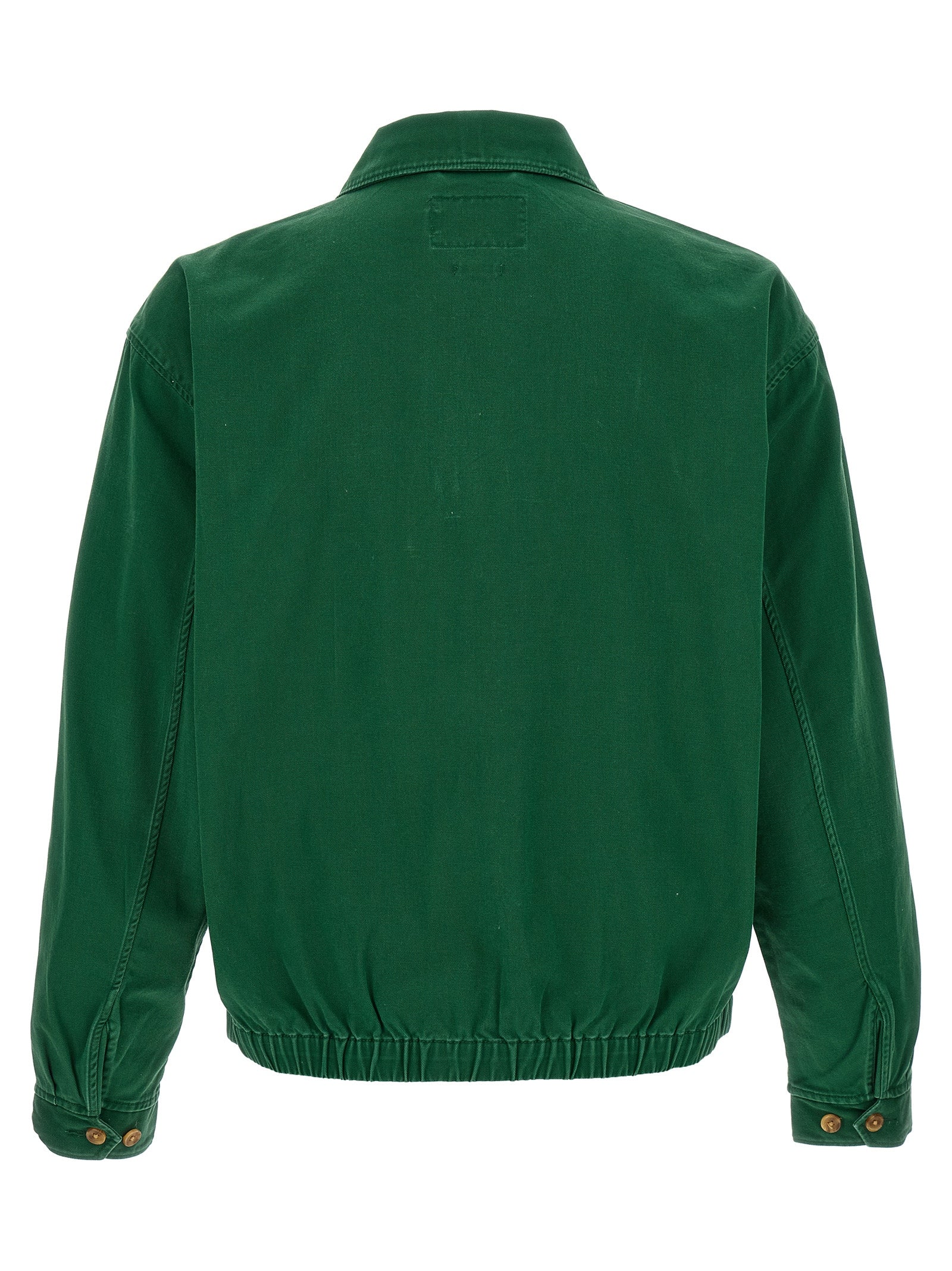 Jacket by Polo Ralph Lauren for men in cotton twill bicolour & green features an utilitarian silhouette with a refined shirt-collar neckline, showcasing sophisticated for an utilitarian aesthetic.