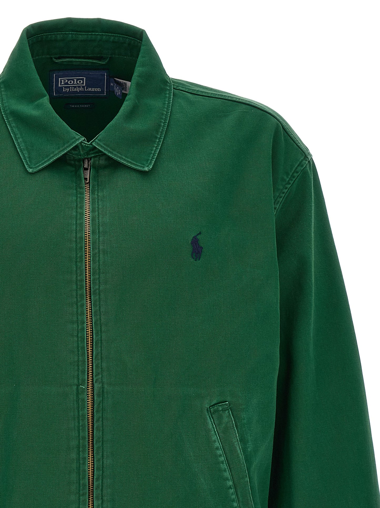 Jacket by Polo Ralph Lauren for men in cotton twill bicolour & green presents a impeccable silhouette, showcasing distinct and a impeccable shirt-collar neckline for a sophisticated finish.