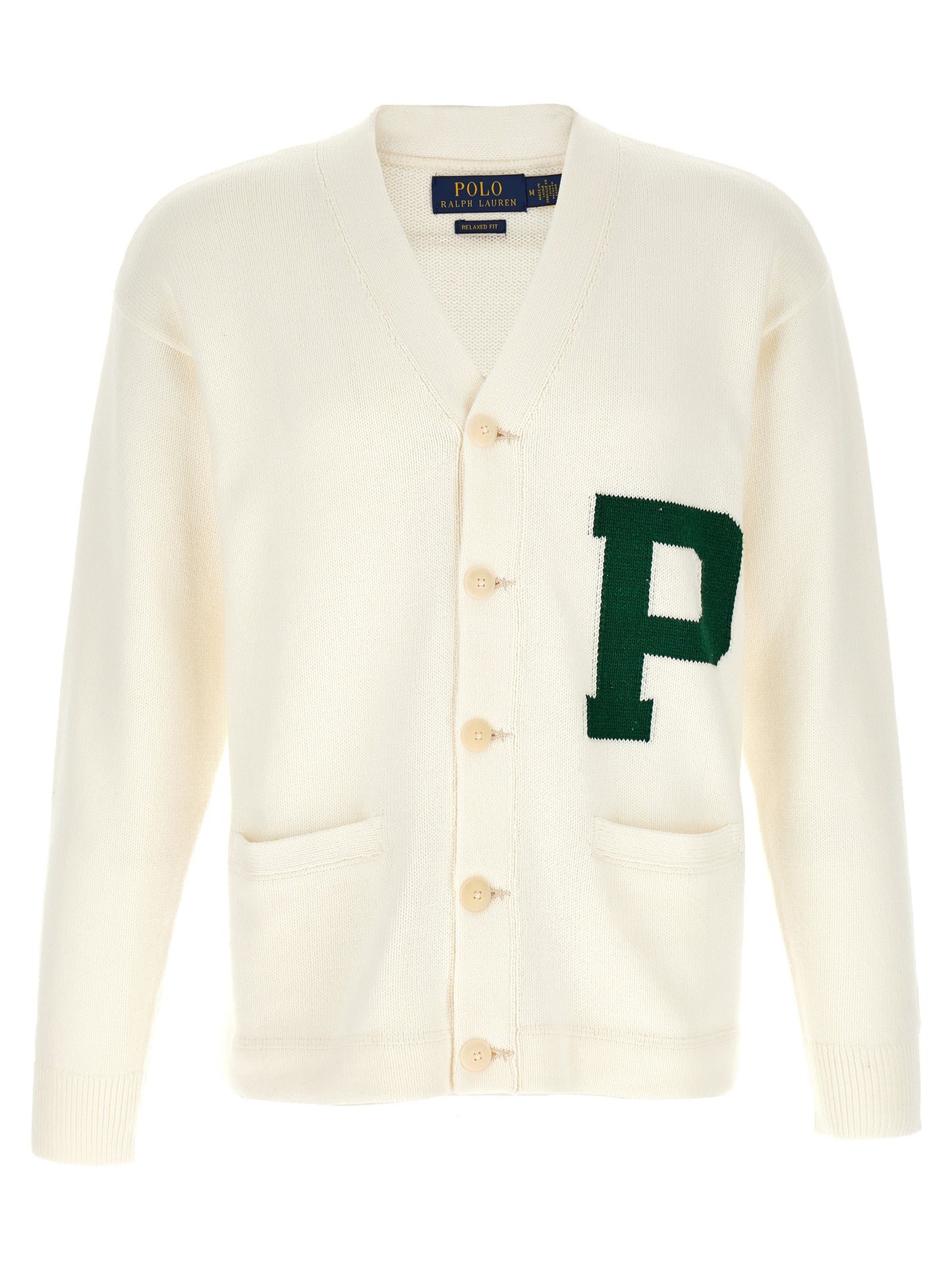 Cardigan by Polo Ralph Lauren for men in cotton bicolour & green showcases a luxurious silhouette, meticulously detailed with a sophisticated v-neck neckline and long-sleeve for a refined finish.