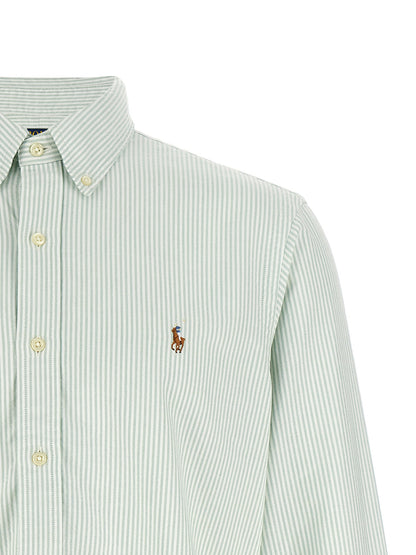 Blouse by Polo Ralph Lauren for men in cotton bicolour, green, patterned & striped showcases a sleek silhouette, elegantly detailed with a sleek button-down-collar neckline and for a sleek finish.