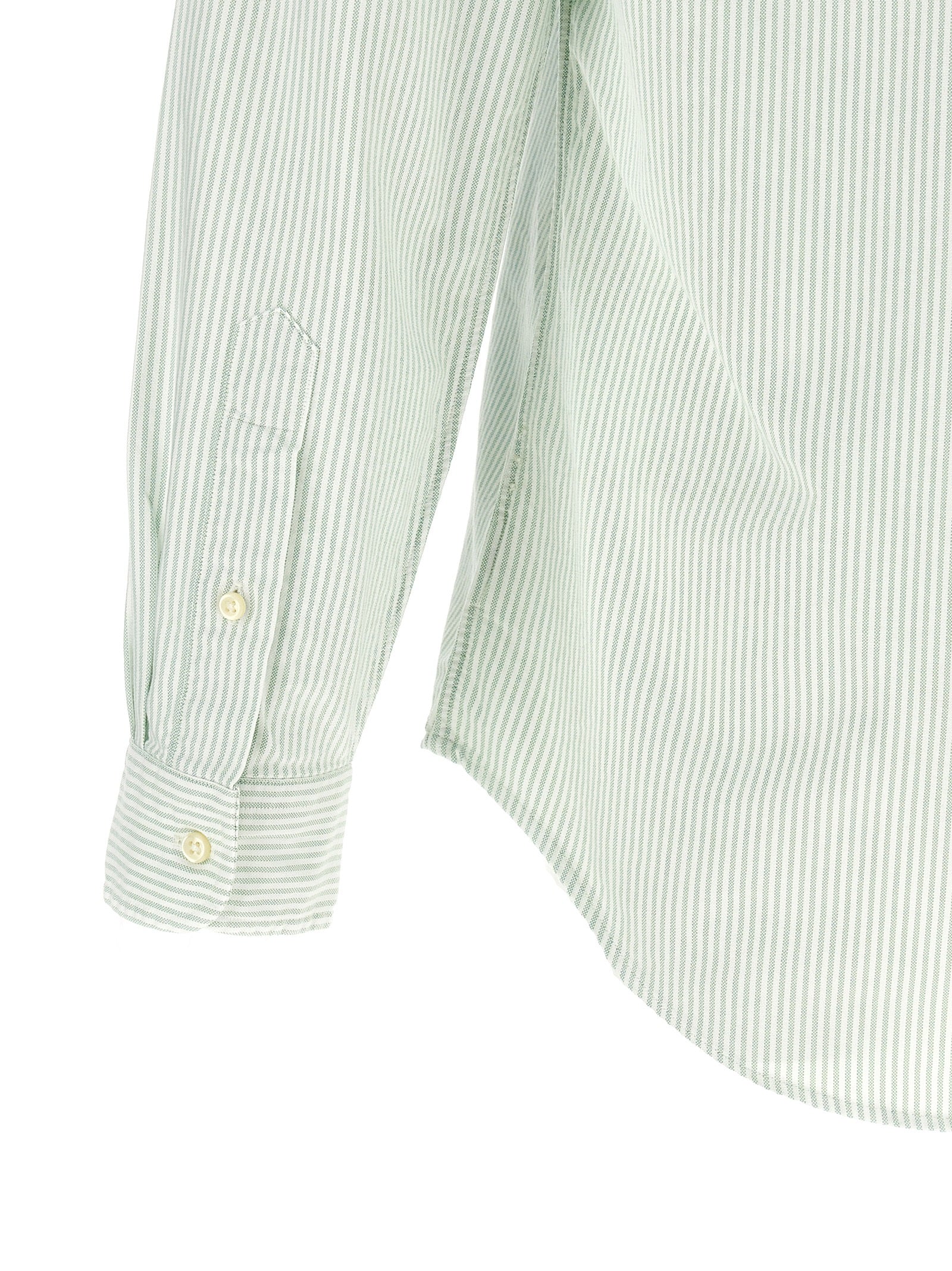 Blouse by Polo Ralph Lauren for men in cotton bicolour, green, patterned & striped showcases a sleek silhouette, elegantly detailed with a sleek and for a sleek finish.