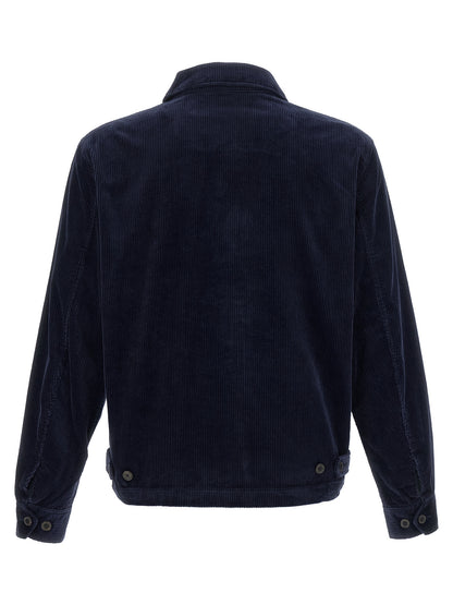 Overcoat by Polo Ralph Lauren for men in cotton corduroy twill blue features a cosy chic silhouette, artfully detailed with a sophisticated shirt-collar neckline and premium for a cosy chic finish.